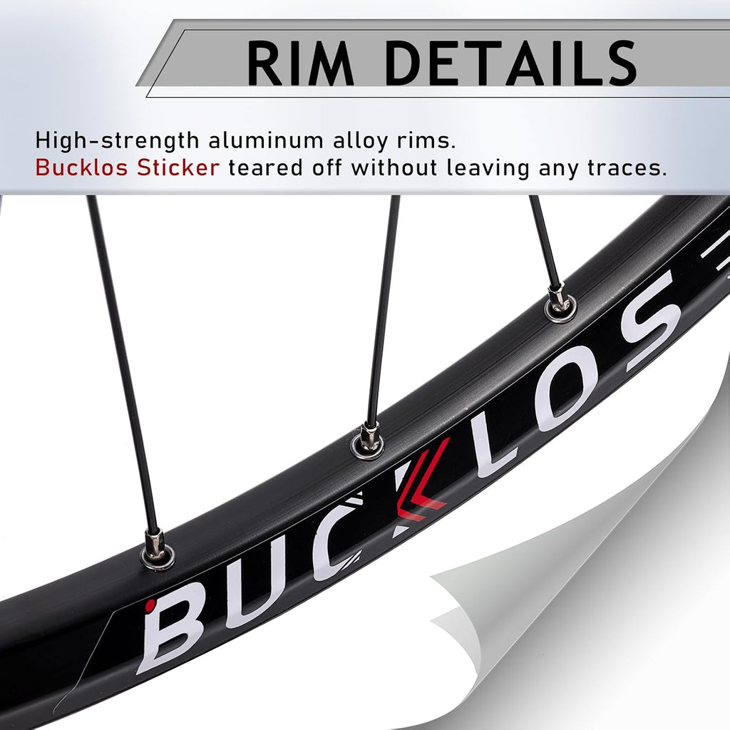 BUCKLOS MTB Wheelset 26' 27.5' 29' Quick Release Disc Brake 32H Mountain Bike Wheels, High Strength Aluminum Alloy Rim Black Bike Wheel, Suitable 8-10 Speed Cassette Mountain Bike Wheelset