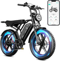 TST Electric Bike for Adults, 1500W Peak Motor 60 Miles Fat Tire Ebike with 48V 15Ah Removable Battery 20' Fat Tire Electric Bike, Dual Suspension，7 Speeds