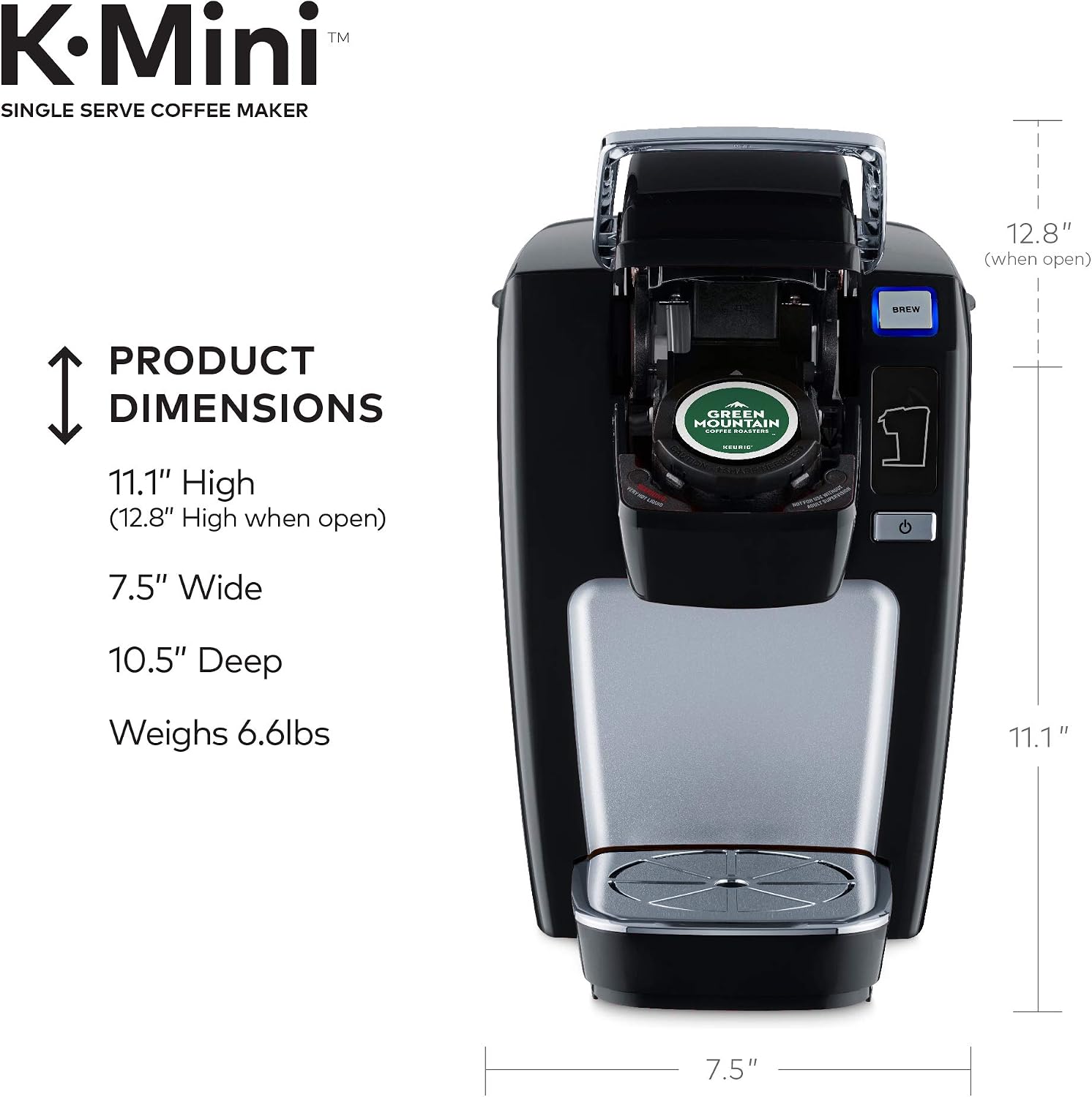 Keurig K-Mini K15 Single Serve, K-Cup Pod Coffee Maker, Black
