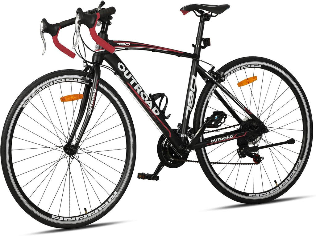 Road Bike 14-21Speed 700C Wheel with Light Aluminum Alloy Frame Commuter Bicycle with Dual Disc/V Brakes for Women and Men Black,White,Blue,Red