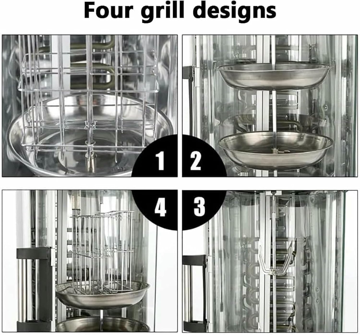 Electric Rotisserie Grill Vertical Oven BBQ Machine 21L for Kebabs, Sweet Potato and Turkey - 360° Rotating Rotisserie Grill