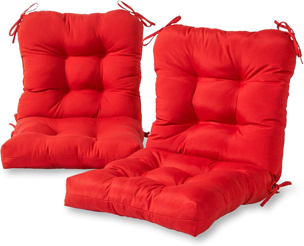 Greendale Home Fashions Outdoor 42x21-inch Seat/Back Chair Cushion (Set of 2), Fire