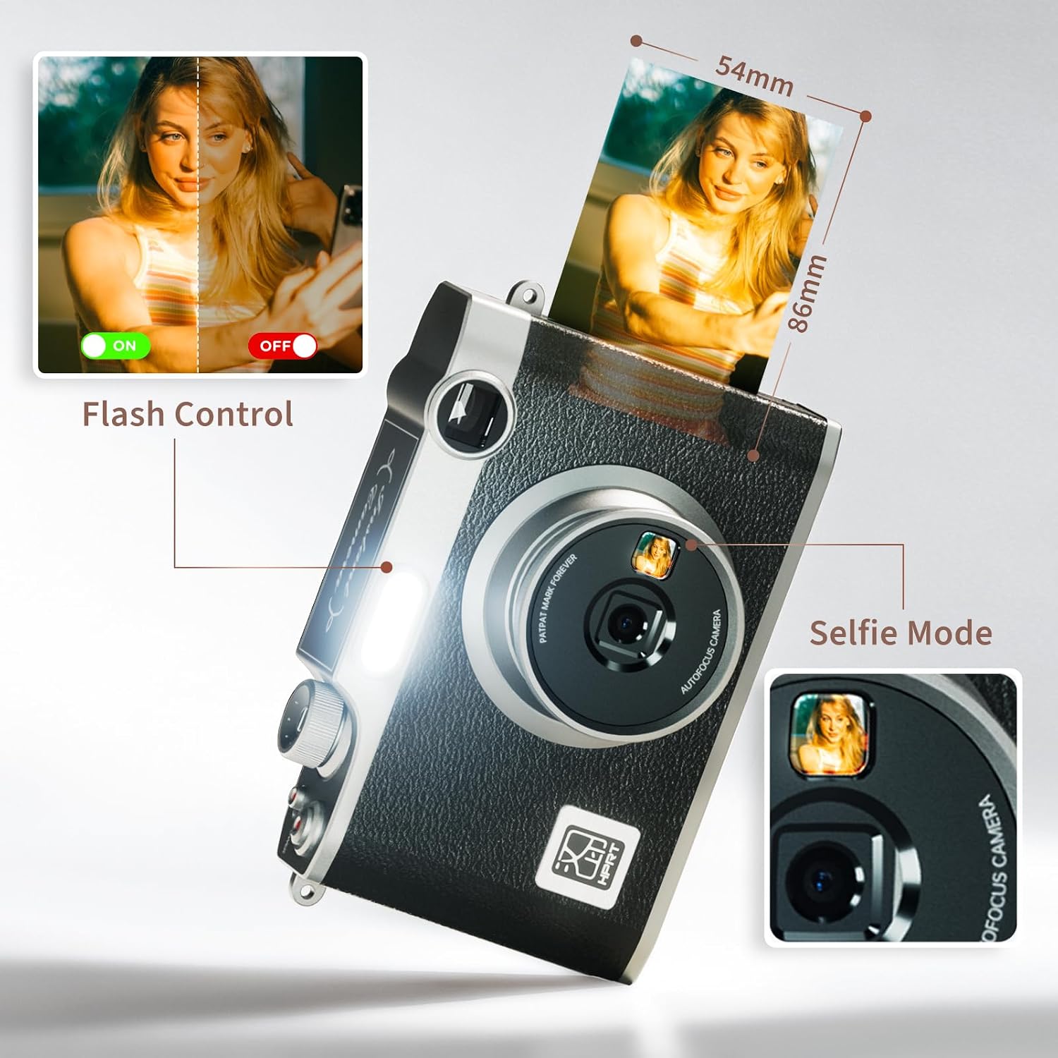 iDPRT Z3 Hanin Instant Film Camera, Full-Color Instant Print Digital Cameras Portable Photo Printer + 10 Instant Film, Gift for Birthday, Christmas, Holiday