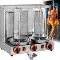 Gas Grill Machine, Vertical Kebab Gyro Griller, Stainless Steel Grill, Rotating Oven, with 3pcs Burners, Meat Roasting Machine for Commercial and Home Use