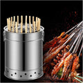 Outdoor Charcoal Grill Smokeless BBQ Hanging Grill Portable Stainless Steel BBQ Grill Oil and Carbon Separation Design Round Barrel Grill for Barbecue Party Camping(30x35cm/11.8x13.8)