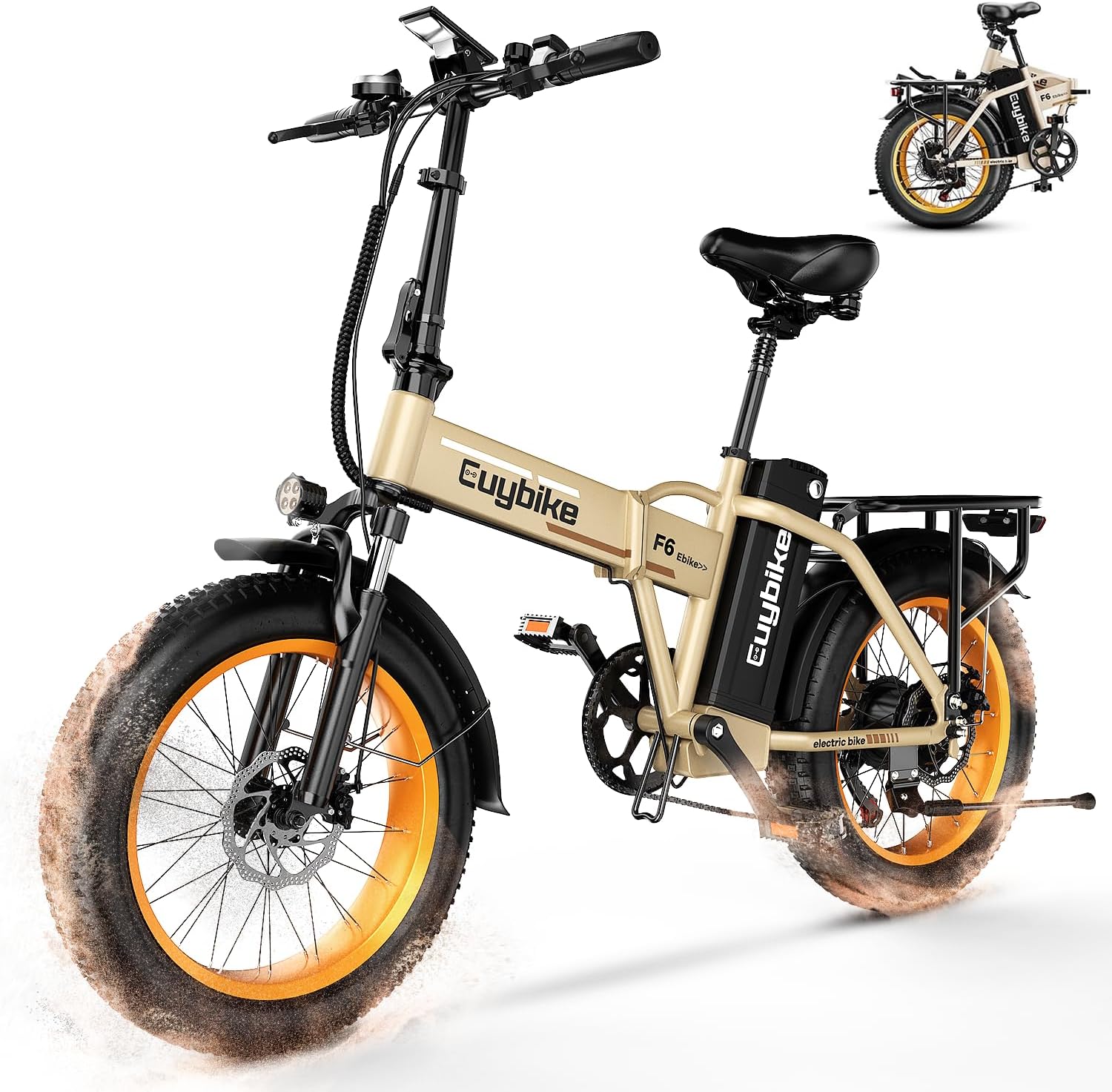 Auloor Folding Electric Bike for Adults,1000W Motor(1000W Peak),30MPH, 60Mile,48V 20AH Battery,20' Fat Tire Foldable Electric Bicycle,Commuter Beach Snow E-Bikes,7-Speed