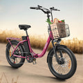 QRONGE Electric Bike, 1000W Peak Folding Electric Bike, 486Wh 70 Miles Range Ebike, Waterproof Removable Battery, 7 Speed, 25 MPH Max, 20' Step-Thru Bicycle with Front Basket