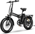 Aelith Folding Electric Bike for Adults–20'x3' Fat Tire, 48V Removable Battery, All-Terrain E-Bike with 7-Speed, Front Suspension – Powerful Foldable Ebike for Commuter