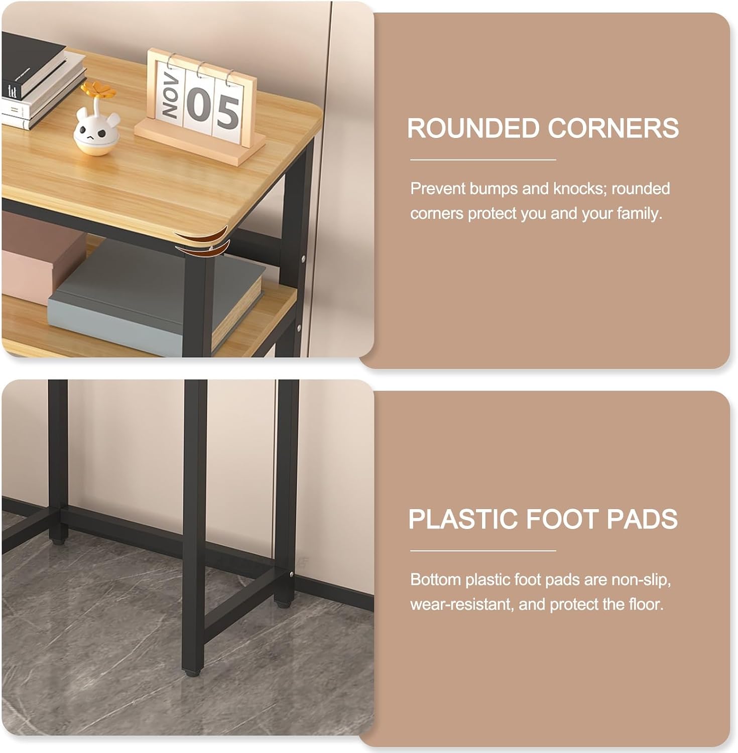 HARELA Sweeping Robot Storage Rack, Robot Vacuum Stand Cabinet with Open Base Self-Emptying Sweeper Machine Cabinet, Side Table for Living Room, Home Office(Black C,50x107cm/19.7x42.1in)
