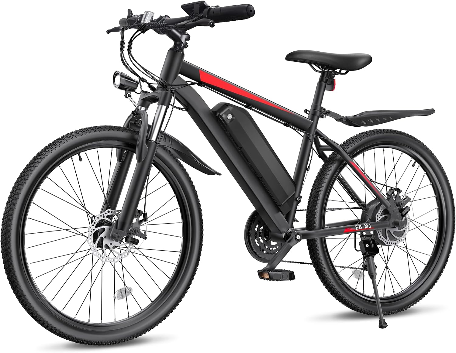 Electric Bike for Adults, 26' Ebike with 1000W Peak Motor, 20MPH 50Miles Electric Mountain Bike with 48V Removable Battery, 7-Speed, Front Suspension, LCD Display, UL 2849 Certified