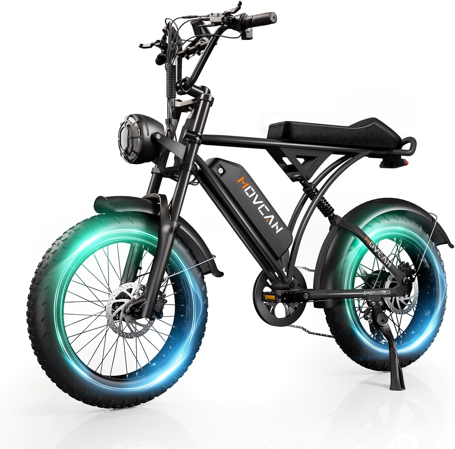 Movcan V60 Series Electric Bike for Adults,1000W/1500W, 30/33MPH,48V 15.6/18.2 Battery,Up to 80Mile Dual Hydraulic Brake,20' Fat Tire,7-Speed Motorcycle Ebike for Commuting/Off-Roading