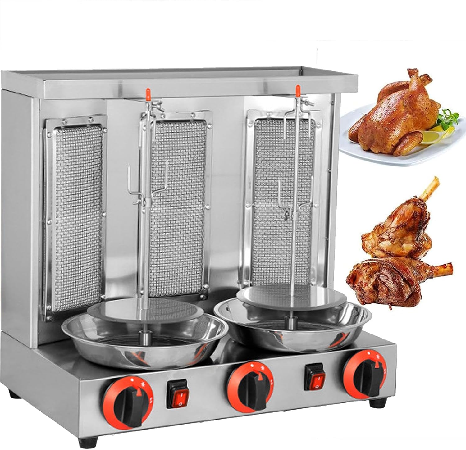 Barbecue Machine, Vertical Barbecue Grill, Gas Barbecue Machine, Household Barbecue Stove with Temperature Control Switch