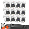 Anpviz 4K 16CH PoE Security Camera System, 12pcs Wired 8MP PoE IP Cameras Outdoor with Human Vehicle Detection, Smart Color Night Vision, 8MP/4K 16 Channel NVR with 4TB HDD for Businesses (U Series)
