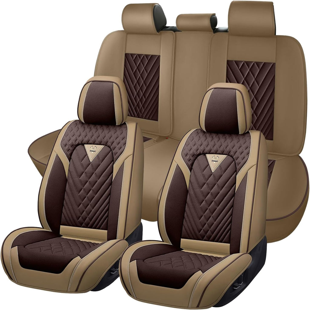 Car Seat Covers for Lexus RX 350 2007-2026, Waterproof Nappa Leather Full Set Seat Cover, Anti-Slip and Comfortable Automotive Seat Protector&Accessories(Brown Coffee)