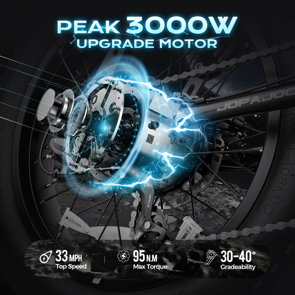 (2025 Upgraded) EAhora X7 Peak 3000W Dual Motor Electric Bike for Adults 48V 20A 30-33MPH Dual Hydraulic Brakes Ebike 80-120Miles Longe Range Fat Tire Electric Bicycle for Man and Woman