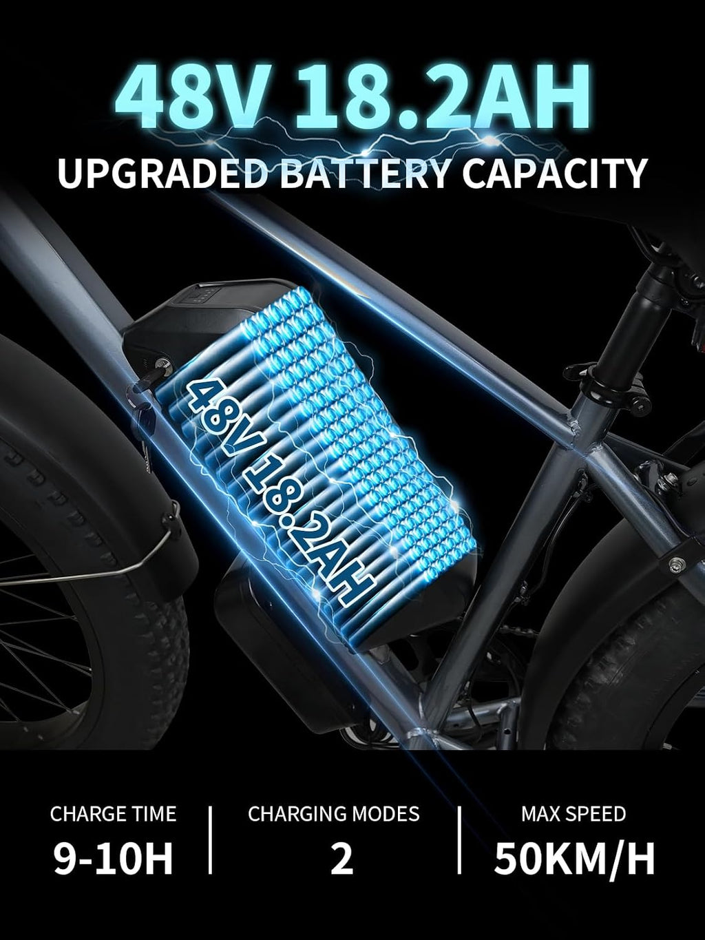 F01 Electric Bike for Adults with 1000W Motor, 48V 18.2AH Removable Battery, 26' Electric Bicycle Fat Tire E-Bike 30MPH Mountain Beach Snow E-Bike, 7 Speed Gear.Safety Tested to UL 2849