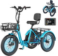 MOONCOOL Electric Trike for Adults, 500W/750W 48V Electric Tricycle for Adults, 20'x3.0' Fat Tire 3 Wheel Electric Bike, Folding Aluminum Adult Tricycle with Removable Battery