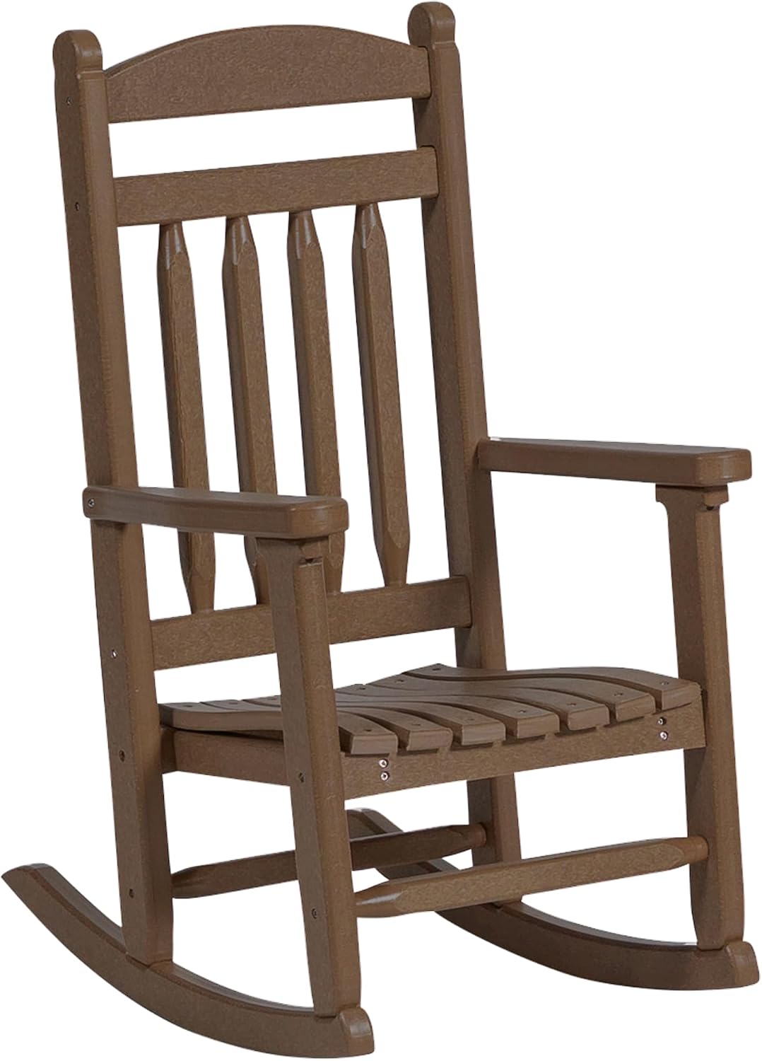 DutchCrafters Kids Porch Rocking Chair, Toddler Rocker for Ages 2-6, Kids Plastic Patio Set Rocking Chair Indoor or Outdoor Playhouse Accessories - Amish Made in USA (Brown)