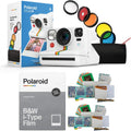 Polaroid Now+ Instant Film Camera Camera (White) with B&W Film and Film Kit Bundle (3 Items)