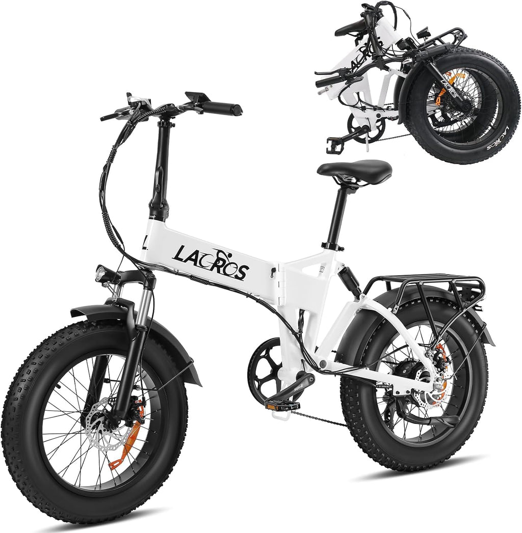1000W Electric Bike for Adults, Fat Tire Ebikes 20' x 3.0 Electric Bicycle, 50-Mile Long Range, 48V Removable Battery Shock Absorber, 7-Speed Dual Disc Brakes Full Suspension Suitable for Commuting
