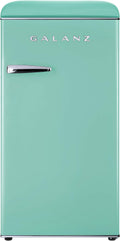 Galanz GLR33MGNR10 Retro Compact Refrigerator, Single Door Fridge, Adjustable Mechanical Thermostat with Chiller, Green, 3.3 Cu Ft