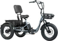 Folding Electric Tricycle for Adults 2 Seater, 20MPH 100 Miles 4' Wide Fat Tire Electric Trike, 3 Wheel Electric Bike 1200W, 48V 20AH Battery, 550LBS Load, Reverse, Parking, Differential, UL Certified