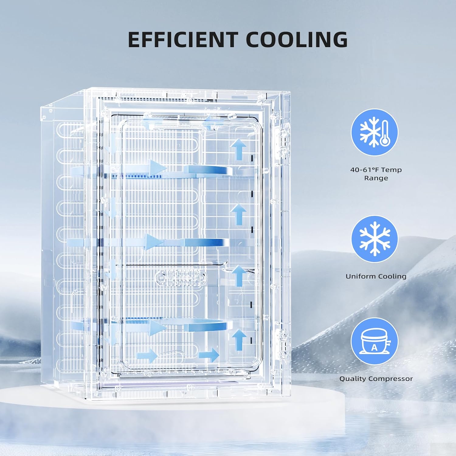 Antarctic Star 18L 24 Can Mini Fridge，Beverage Refrigerator with Quiet Compressor LED Light,Small Cooler with Electronic Temperature Control for Home/Office/Dorm/Bar.