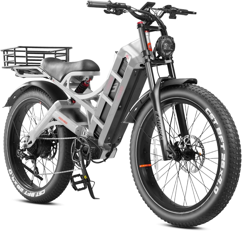 eAhora 2026 Romeo Electric Bike - Adults 40-50MPH 2500W/5600W Dual Motor 60V 80AH 250Miles Long Range Ebike, 26' Fat Tire Fast Electric Mountain Bike Full Suspension Off-Road E-Bike