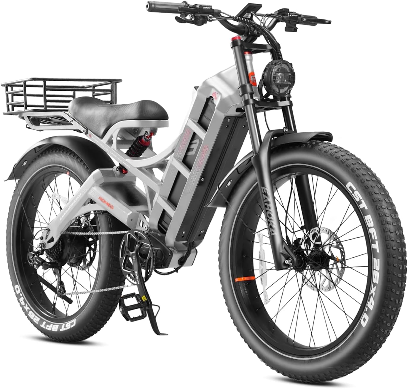 eAhora 2026 Romeo Electric Bike - Adults 40-50MPH 2500W/5600W Dual Motor 60V 80AH 250Miles Long Range Ebike, 26' Fat Tire Fast Electric Mountain Bike Full Suspension Off-Road E-Bike