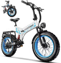 Folding 52V 20Ah Removabke Battery Electric Bike 1500W Peak Motor 20'' Fat Tire Mountain Commuter Ebike Motorcycle Range 70 Miles UL Certified Adult Electric Dirt Bike with 7-Speed
