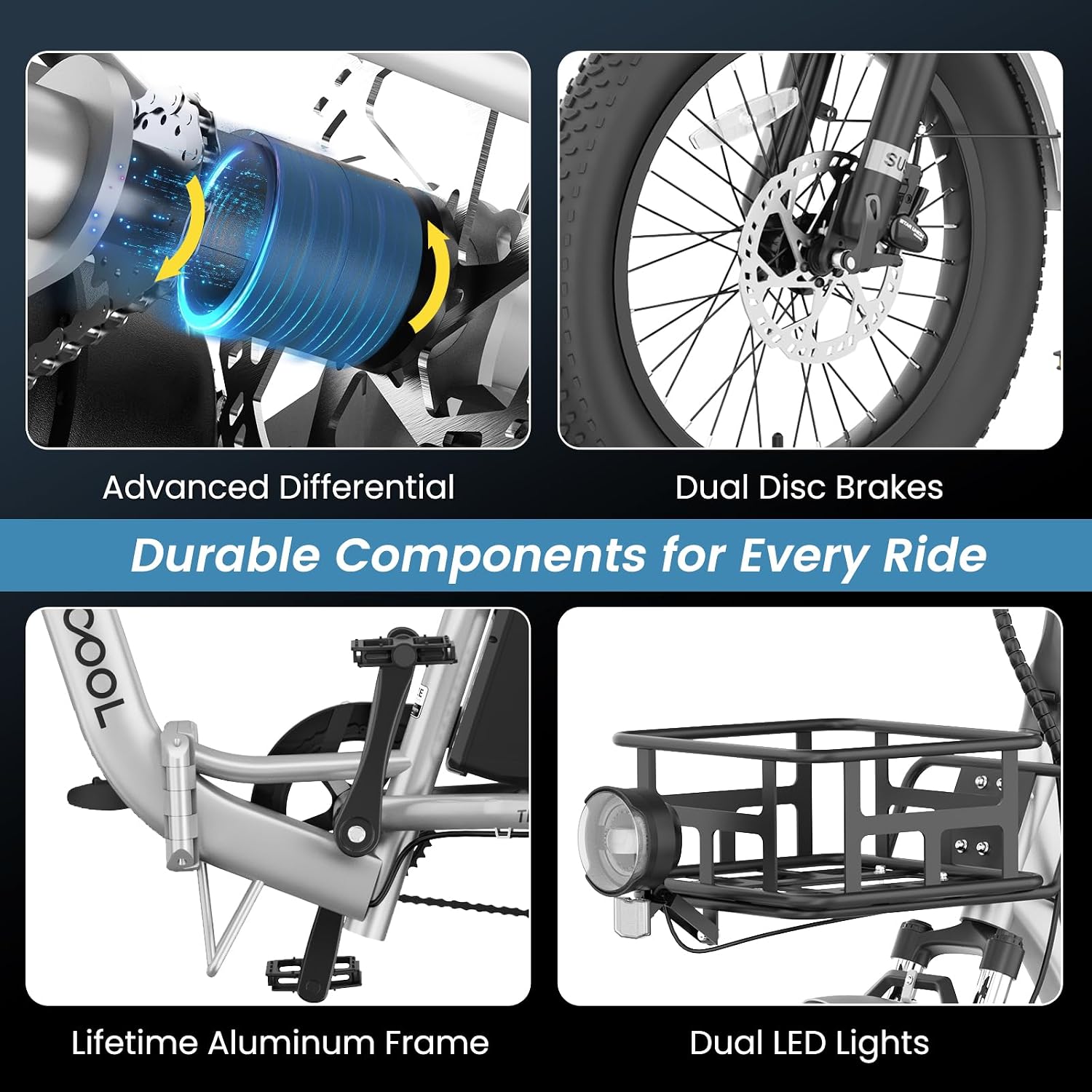 MOONCOOL Electric Trike for Adults, 500W/750W 48V Electric Tricycle for Adults, 20'x3.0' Fat Tire 3 Wheel Electric Bike, Folding Aluminum Adult Tricycle with Removable Battery