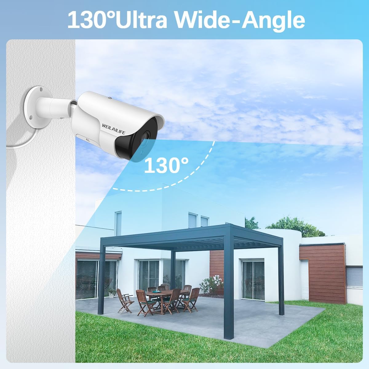 【2-Way Audio】 Outdoor Wired Security Camera System Home Video Security Cameras Systems POE Security Surveillance DVR Kits