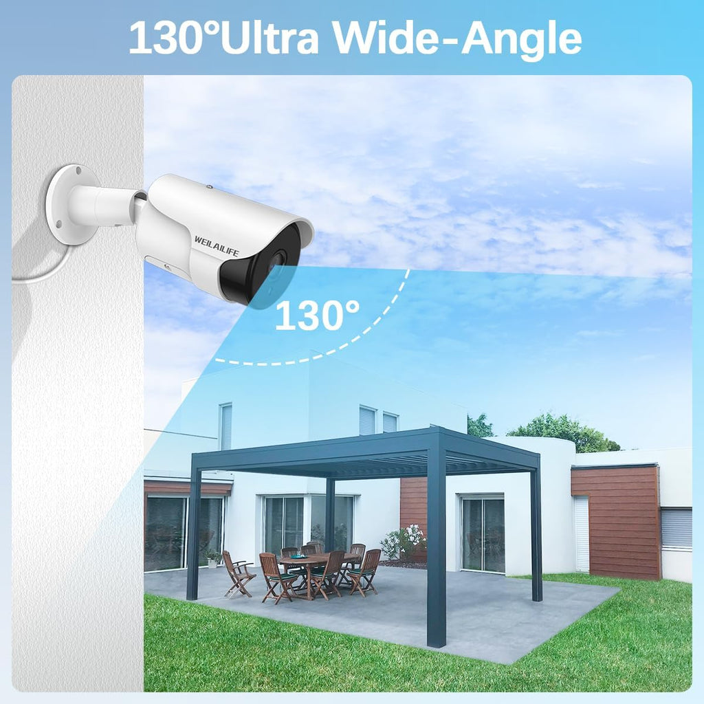 【90ft Super Night Vision】 Wired Security Camera System, Home Video Security Cameras Systems, POE DVR Surveillance Kits