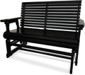Fortune Candy Wooden Patio Glider with High Roll Back and Deep Contoured Seat, Solid Fir Wood, 2-Seater, Heavy Duty 800 LBS, 4 Ft. (Carbon Black)