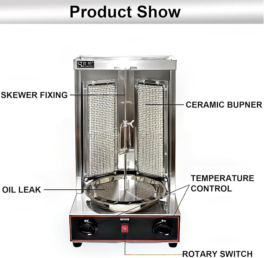 Countertop Rotisserie, Barbecue Grill, Vertical Rotisserie Grill, Stainless Steel Burner, Barbecue Grill Cooking Tools