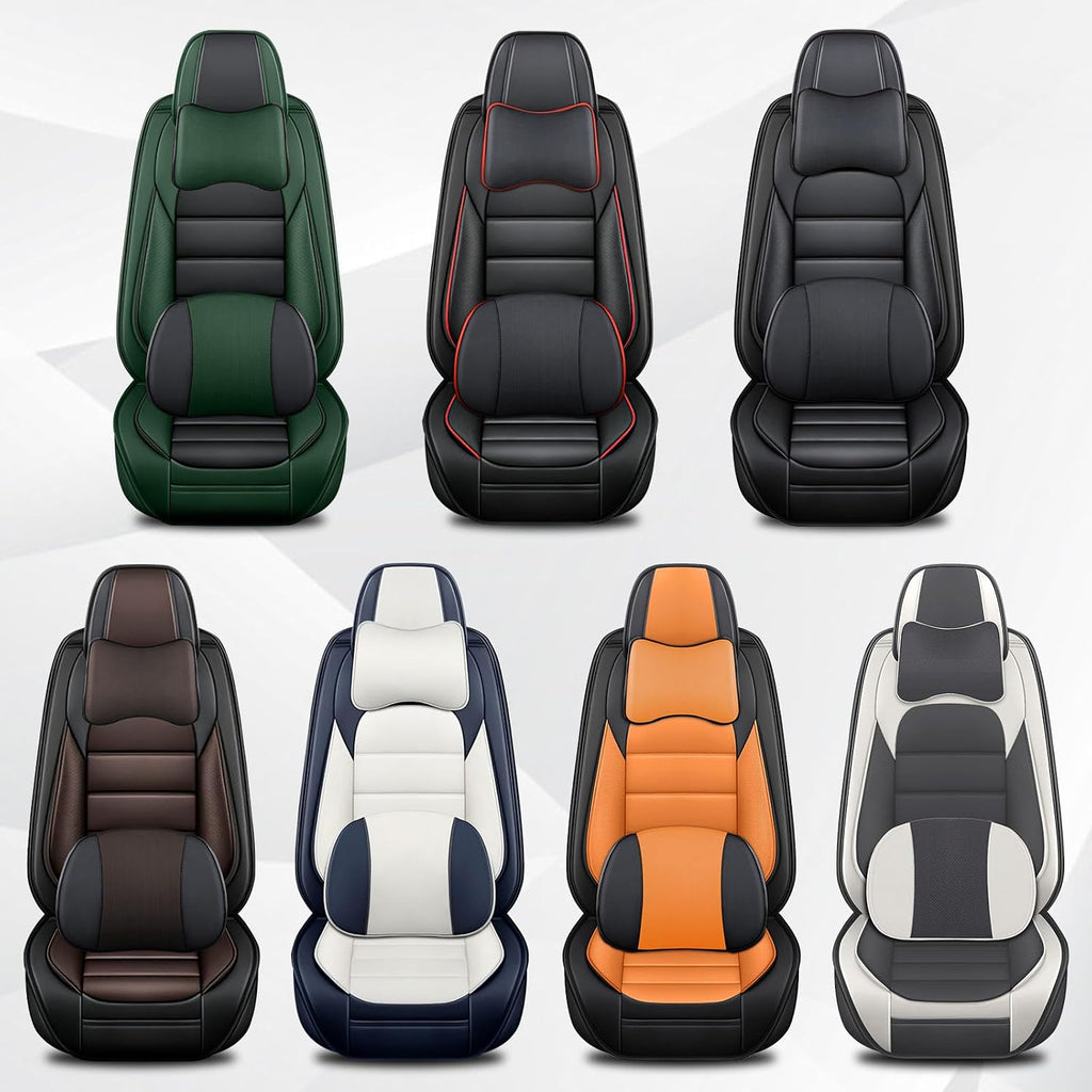 Car Seat Cover Fit for Volkswagen New Beetle 2000-2010,Compatible Airbag Non-Slip Waterproof Seat Cover,Car Seat Protector Premium Interior (Luxury 2 Seats,Black Green)
