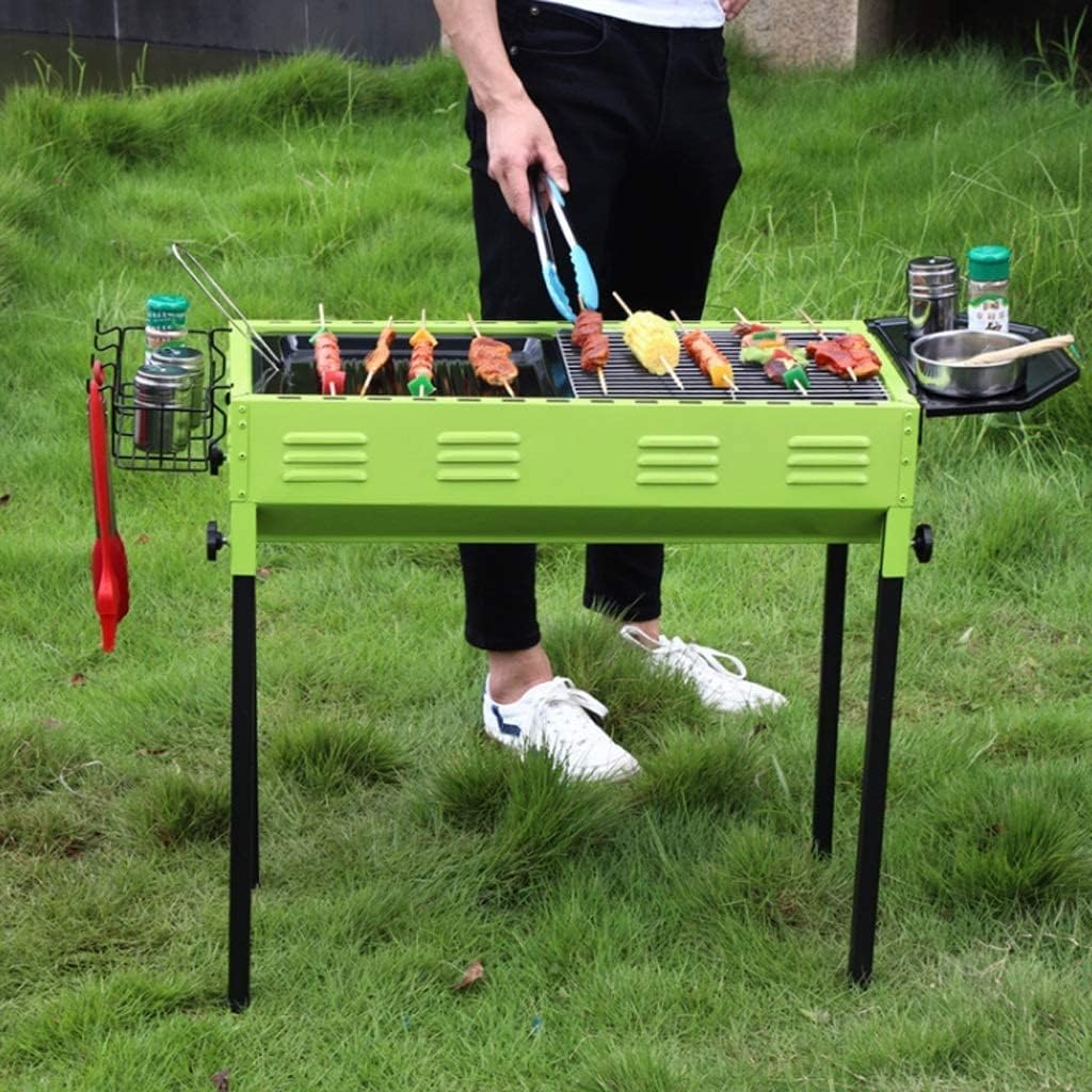 IRYZE Portable Charcoal Grill Barbecue Grill with Storage Basket Foldable Charcoal BBQ Grill Set Stainless Steel Grill for Outdoor Cooking BBQ Grill for Outdoor