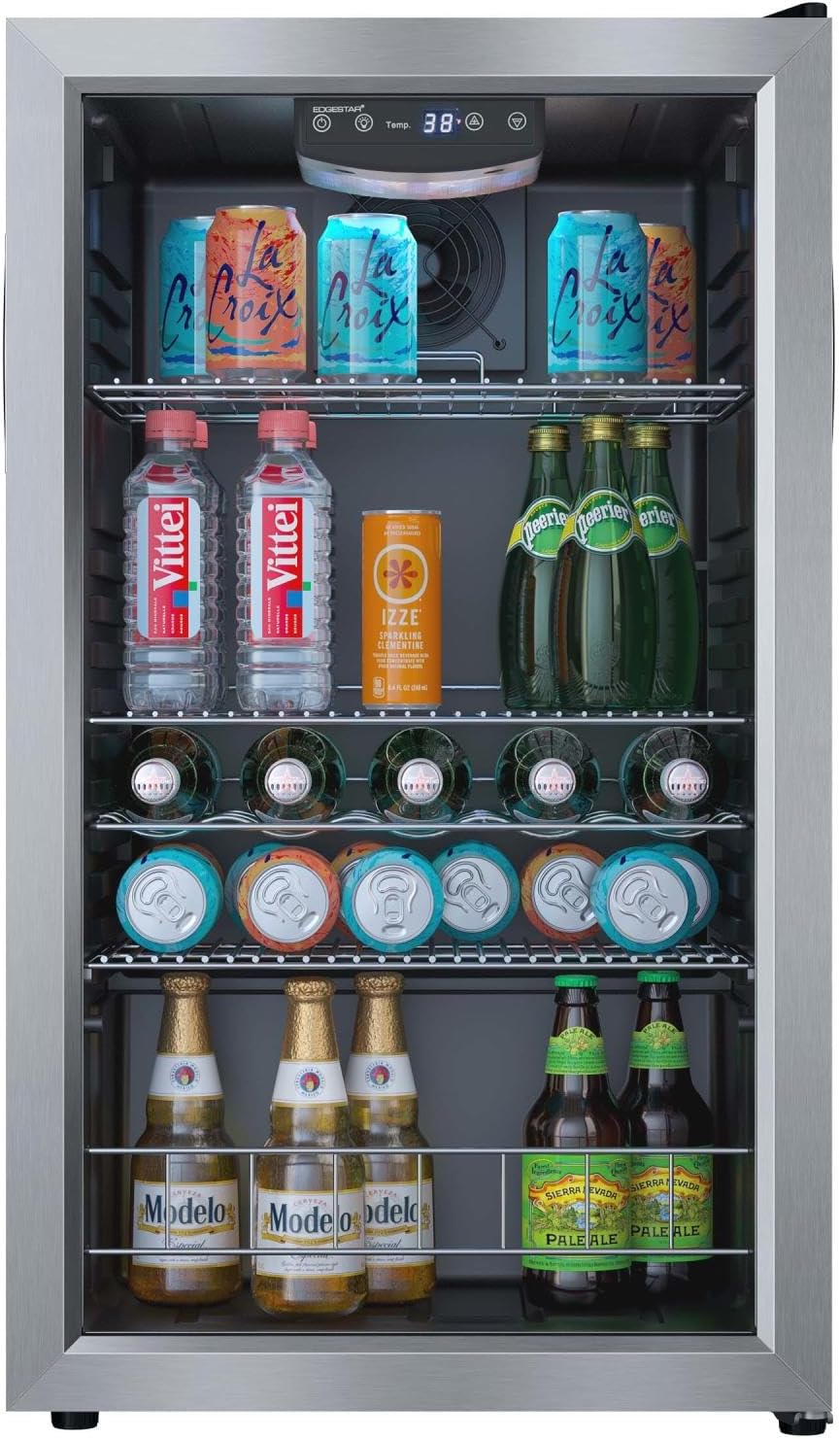 EdgeStar BWC121 19 Inch Wide 105 Can Capacity Extreme Cool Beverage Center - Stainless Steel