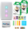 FUJIFILM INSTAX Mini Link 3 Smartphone Printer Bundle with Fujifilm Instax Mini Film (20 Sheets), Hanging Photo Frames, Table top Photo Frame for Mini Film (Clay White)
