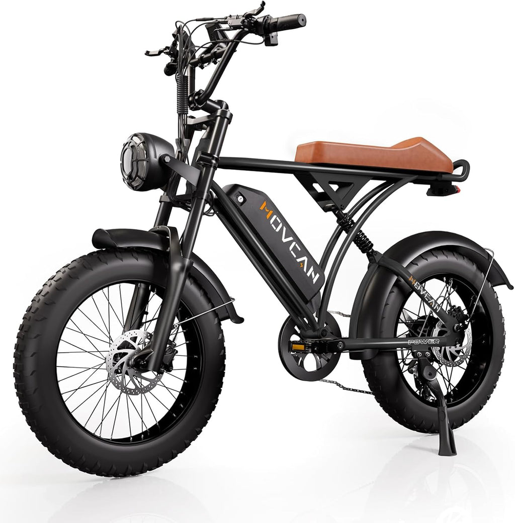 Movcan V60 Series Electric Bike for Adults,1000W/1500W, 30/33MPH,48V 15.6/18.2 Battery,Up to 80Mile Dual Hydraulic Brake,20' Fat Tire,7-Speed Motorcycle Ebike for Commuting/Off-Roading