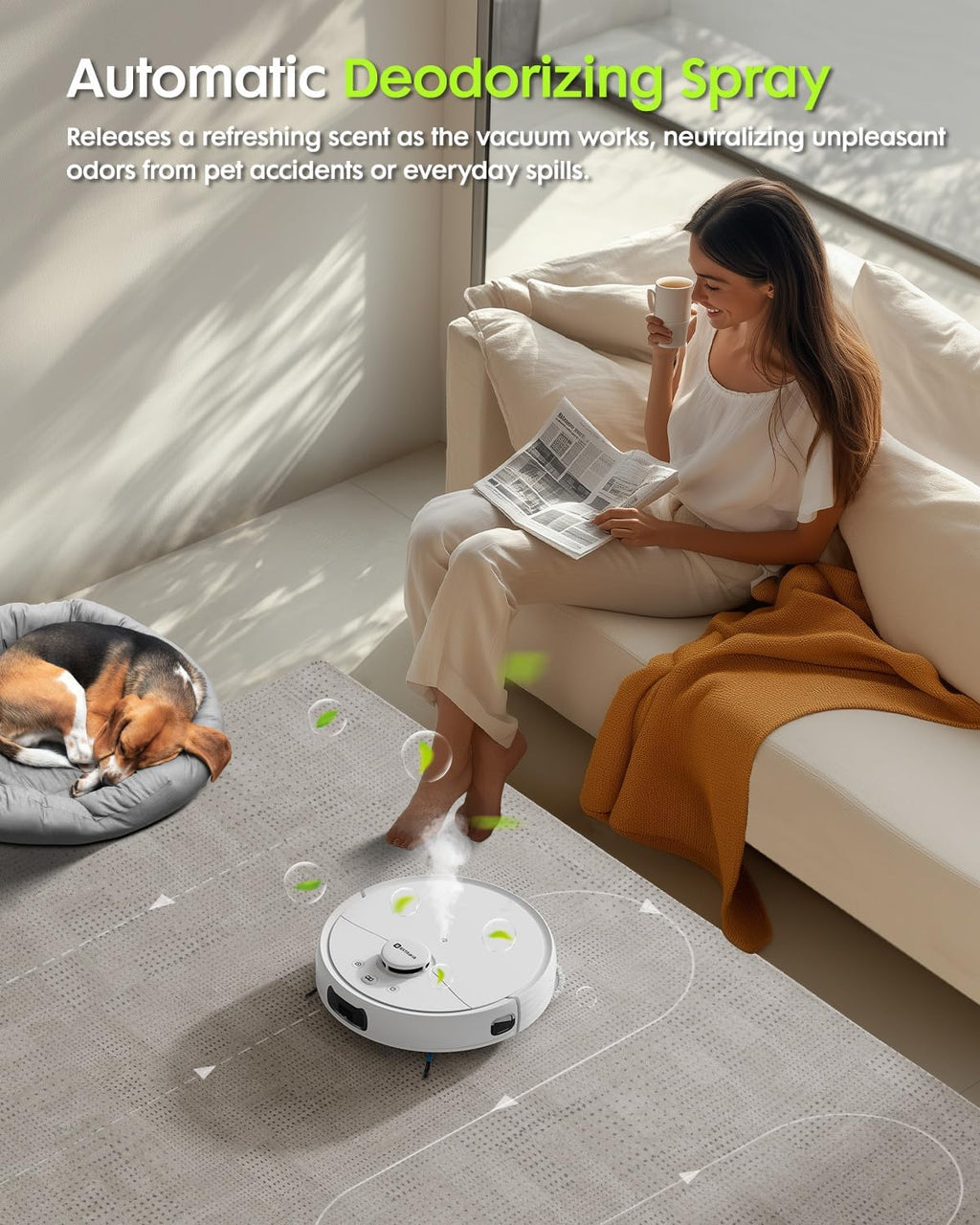 V5 Robot Vacuum and Mop, Self-Emptying Robotic Vacuum Cleaner, 8500Pa Suction and Robot Vacuum Replacement Kit