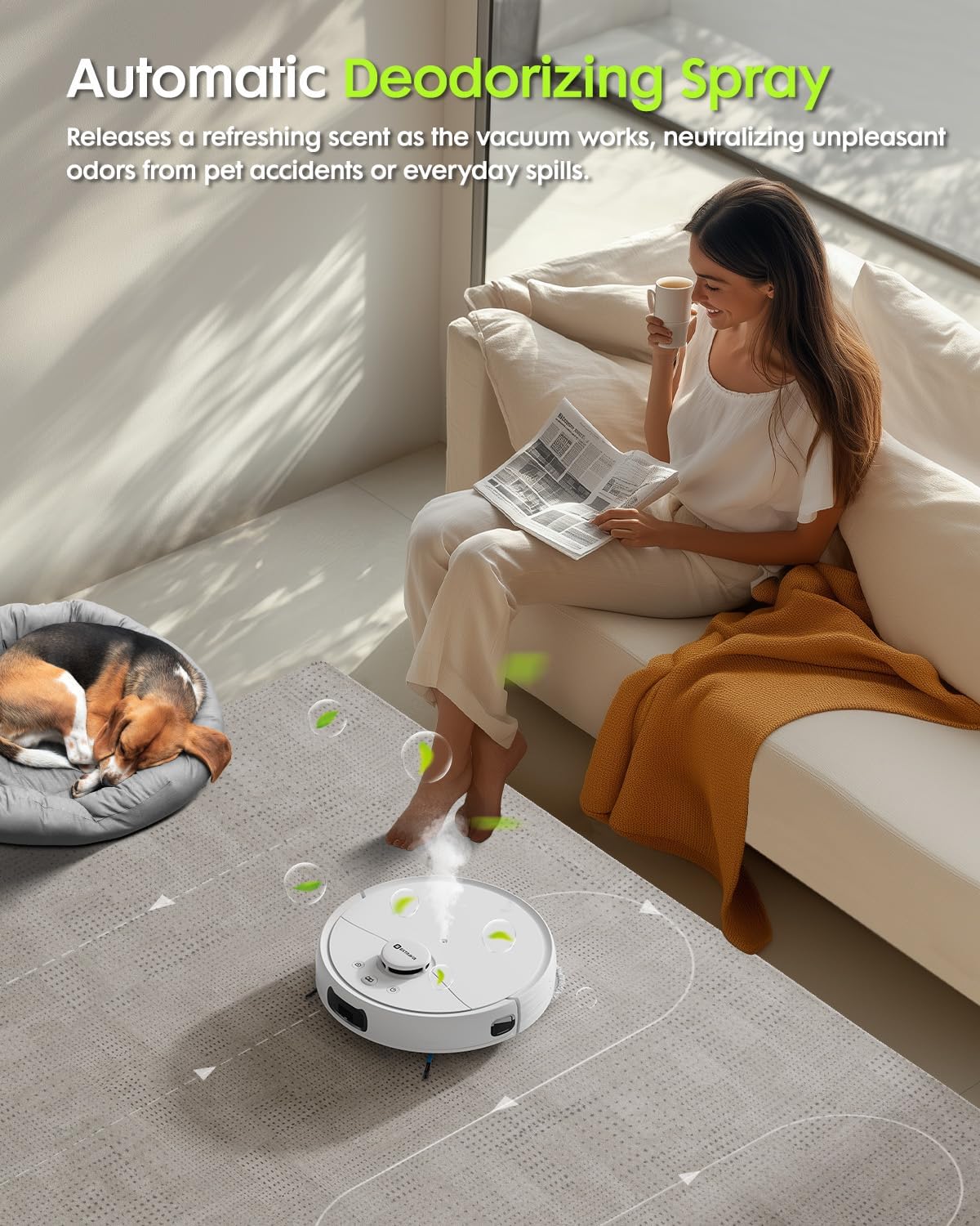 V5 Robot Vacuum and Mop, Self-Emptying Robotic Vacuum Cleaner, 8500Pa Suction and Robot Vacuum Replacement Kit