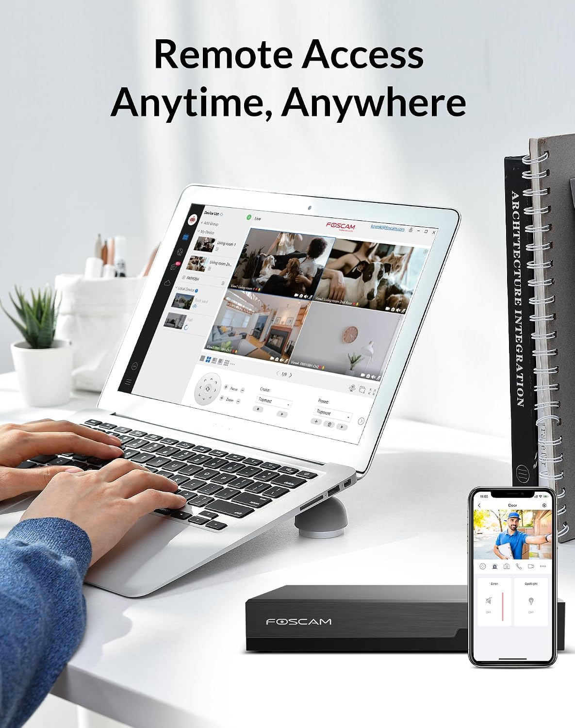 FOSCAM 3K 5MP 8CH PoE Network Video Recorder for Home Security Camera System,Work with 8MP(3CH)/5MP/4MP ONVIF IP Cameras with AI Human/Vehicle Detection,Remote Access 24/7 Recording,No Hard Disk Drive