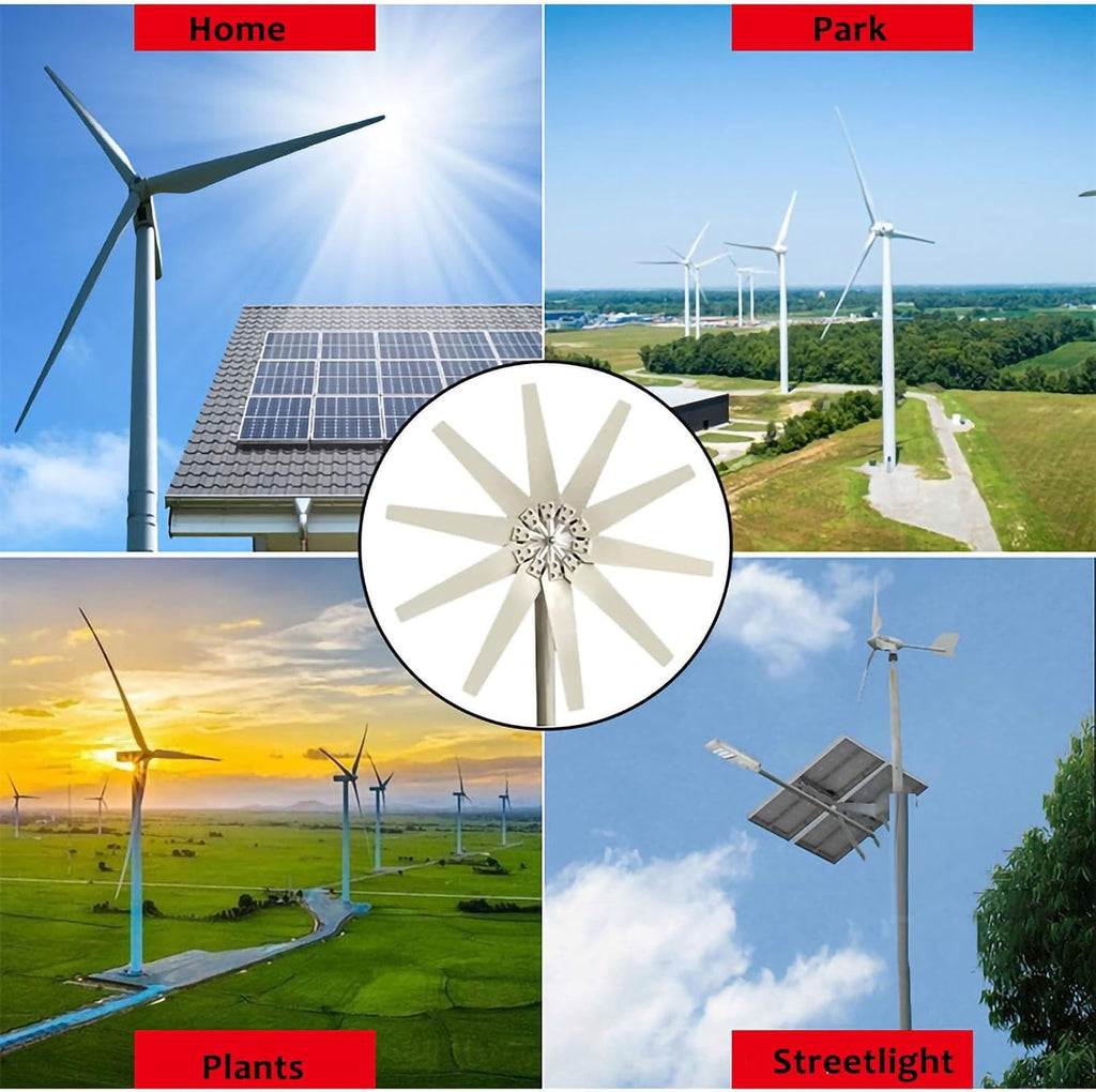 3000W 12V Wind Turbine Generator, 8-Blade Wind Turbine Kit With Controller, Windmill Generator Kit For Home, Farm, RVs, Boats(24v)