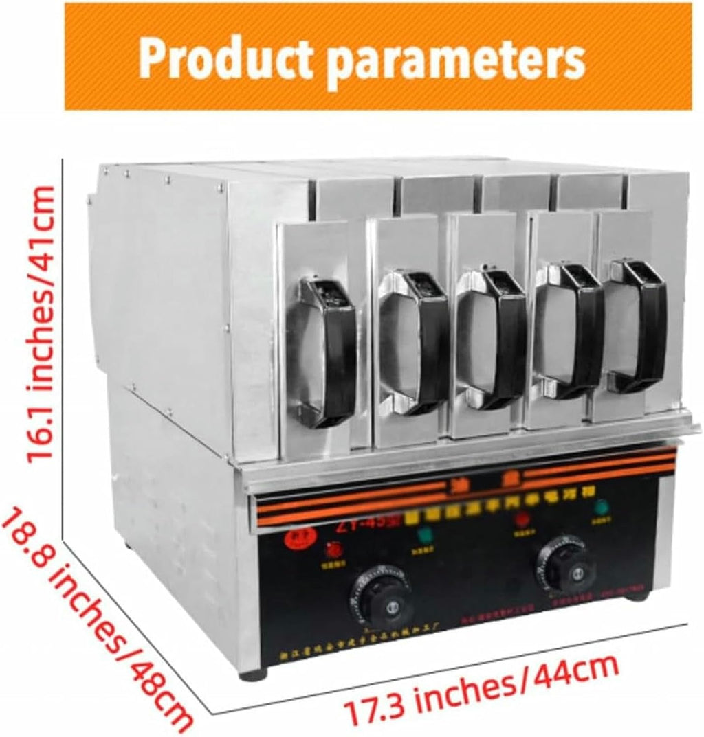 Kebab Grill Machine, 3600W Smokeless BBQ Maker, 5 Groups Indoor Outdoor Roasting Oven with Adjustable Temperature