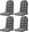 YEFU Adirondack Chair Cushion, Rocking Chair Cushions High Back Set of 4, Thickened Patio Chair Pad for Indoor and Outdoor, 49x20x4.7 Inch, Gray