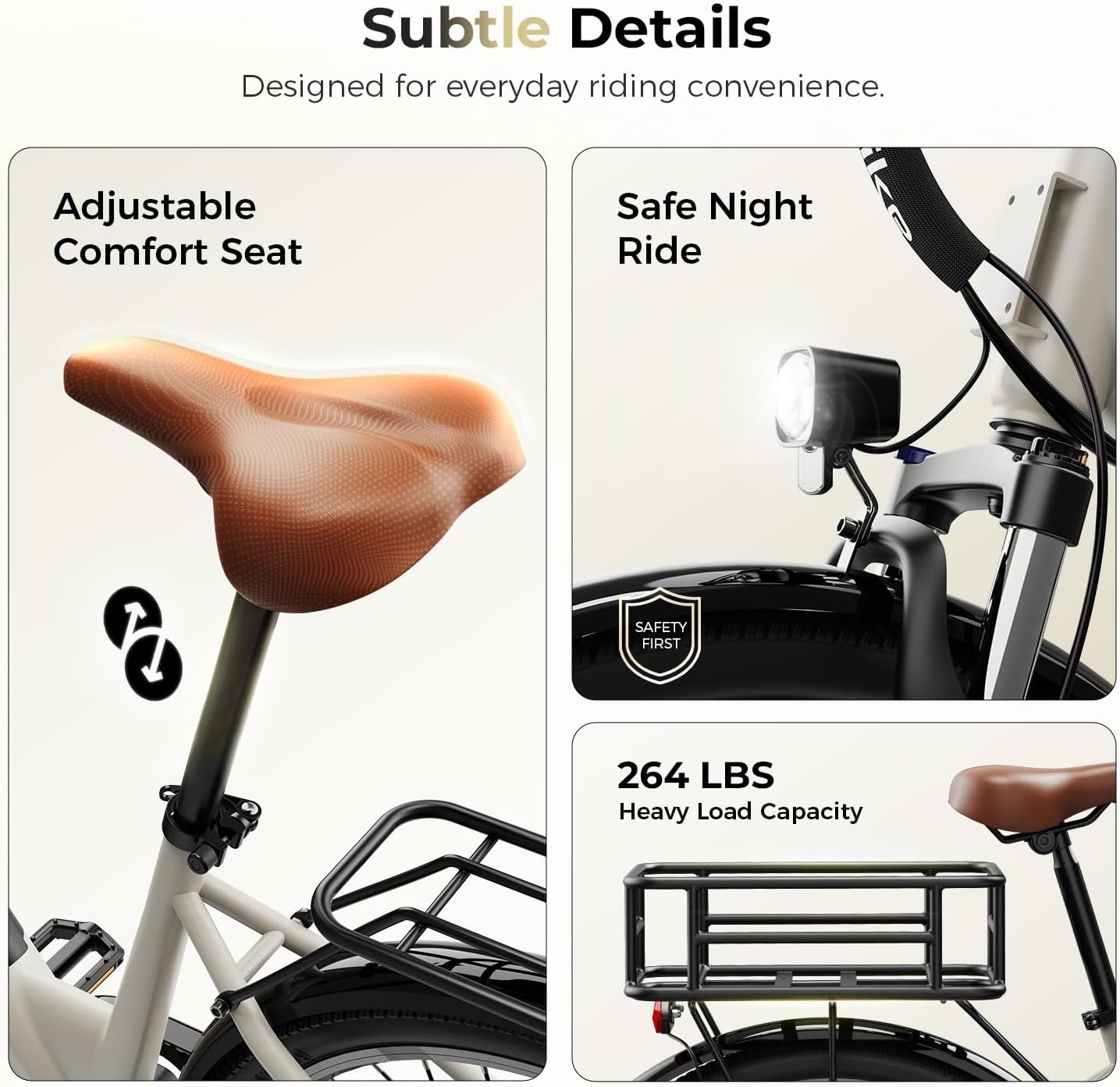 Heybike Cityscape 2.0 Electric Bike for Adults with Peak 1200W Motor, 468Wh Removable Battery, 50Miles 26' Electric Commuter Bike, 7-Speed,UL Certified