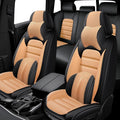 5 Seat Covers for Buick Encore GX 2020-2024 Leather Car Seat Covers Waterproof Anti-Slip Car Seat Protectors Comfort Automotive Seat Covers with Airbag（Luxury,Black+Orange）