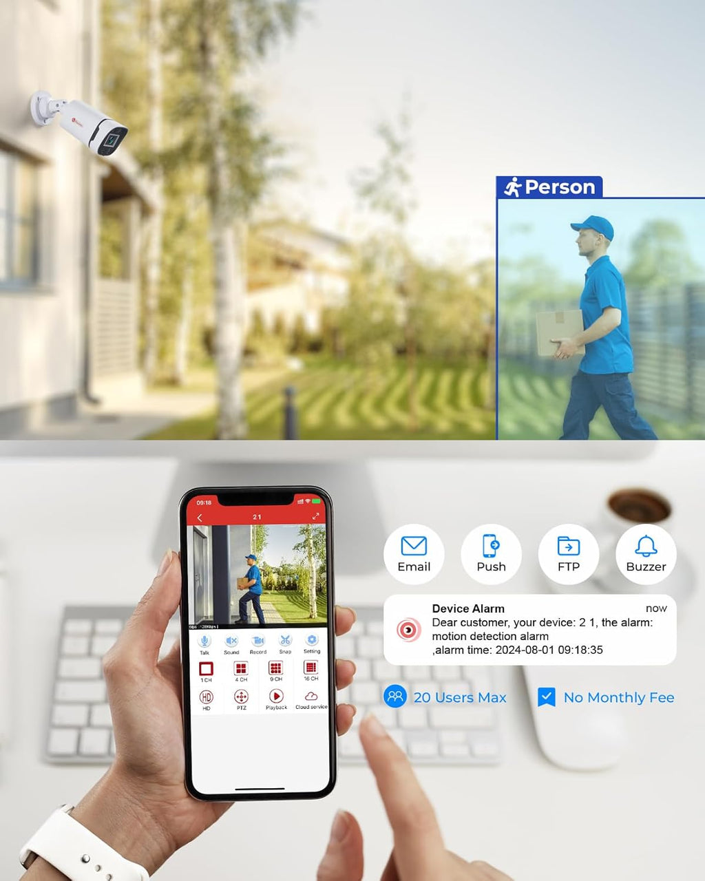 8CH H.265+ 3K Lite Wired CCTV Security Camera System with Human Vehicle Detection, 4X IP68 5MP Surveillance Camera for Indoor Outdoor, 512GB Hard Drive for 24-7 Recording, Remote Access