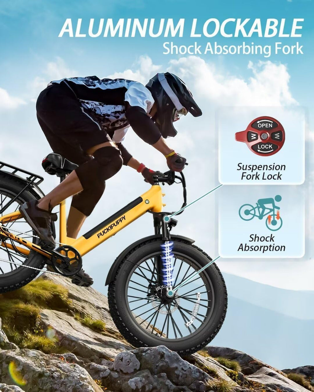 Electric Bike for Adults 960W with Extra Battery, 48V 15AH Removable Battery Electric Bicycle, 28MPH Commuter E-Bike, 7 Speed, Up to 60 Miles, All Terrain 26' Fat Tire Front Suspension, Samoyed